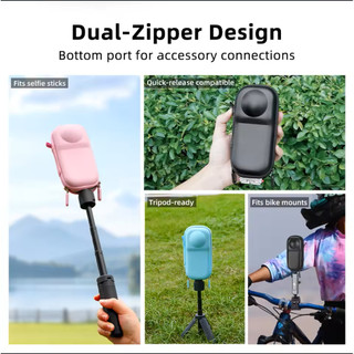 Túi Bảo Quản Máy Ảnh Cho Insta360 X4 Air X5 X4 X3 Vỏ Cứng Chống Sốc Chịu Áp Lực Có Carabiner Cho Selfie Stick Phụ Kiện Chân Máy