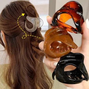 Kẹp Tóc Acrylic Màu Thạch Cá Mập / Kẹp Tóc Đuôi Ngựa Cỡ Vừa / Đơn Giản Thời Trang Hàn Quốc