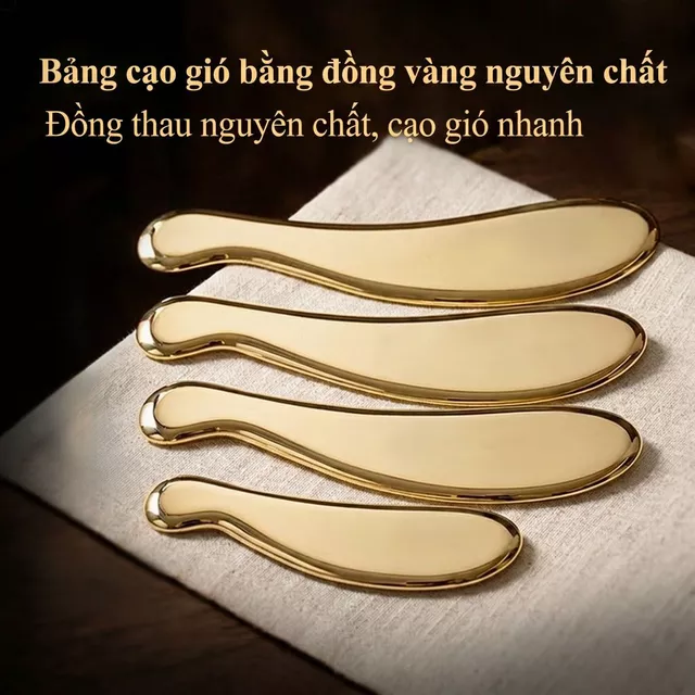tấm Gua sha bằng đồng vật lý trị liệu TCM cơ thể gua sha Dụng cụ massage Lưng vai và cổ gua-sha dao cạo bằng đồng thau kim loại