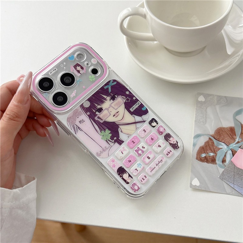 IPhone 17 Pro Max Bàn Phím Họa Tiết Cô Gái Chất Liệu TPU Quá Trình IMD Vỏ Điện Thoại