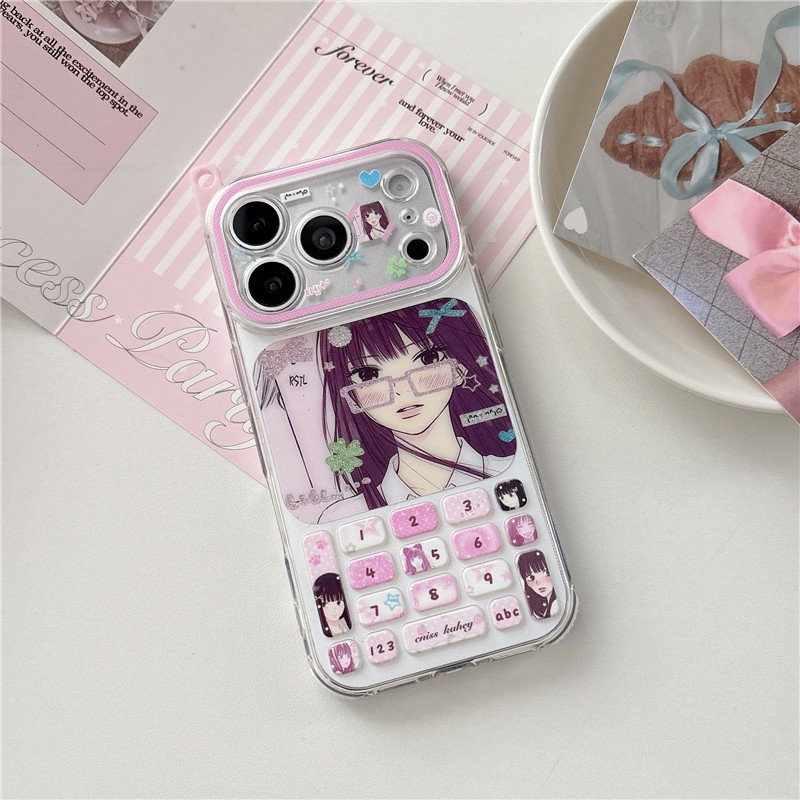 IPhone 17 Pro Max Bàn Phím Họa Tiết Cô Gái Chất Liệu TPU Quá Trình IMD Vỏ Điện Thoại