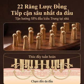 Đồng Vàng Lụa Gỗ Đàn Hương Đầu Nạo vét Kinh Tuyến Lược Đầu Bàn Chải Massage Đầu Trị Liệu Nữ