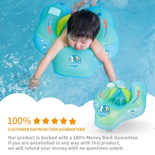Phao Bơi Cho Bé Swimbo - Vòng Nách Bơm Hơi Dày Dặn - Phao Nằm Nước Họa Tiết Cá Heo Cho Trẻ Em