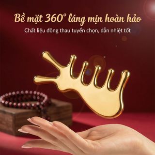 Đồng thau Đa Năng Mặt nạ Lược nạo vét Đầu Kinh Tuyến Chuyên Dụng Lược Răng Rộng Bunny Mắt Mũi Máy Mát Xa