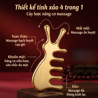 Đồng thau Đa Năng Mặt nạ Lược nạo vét Đầu Kinh Tuyến Chuyên Dụng Lược Răng Rộng Bunny Mắt Mũi Máy Mát Xa