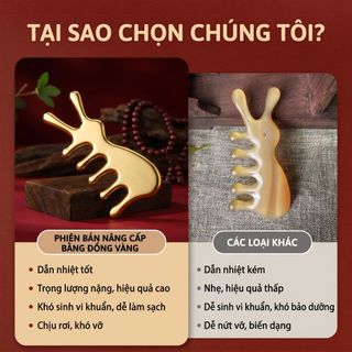 Đồng thau Đa Năng Mặt nạ Lược nạo vét Đầu Kinh Tuyến Chuyên Dụng Lược Răng Rộng Bunny Mắt Mũi Máy Mát Xa