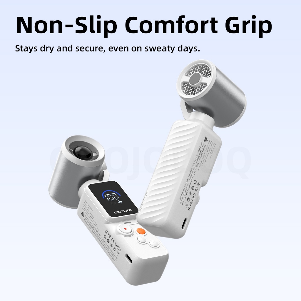 GOOJODOQ Quạt Mini GFS028 ,100 cài đặt tốc độ gió, 18000 vòng / phút, dung lượng 1800mAh, di động 135g.