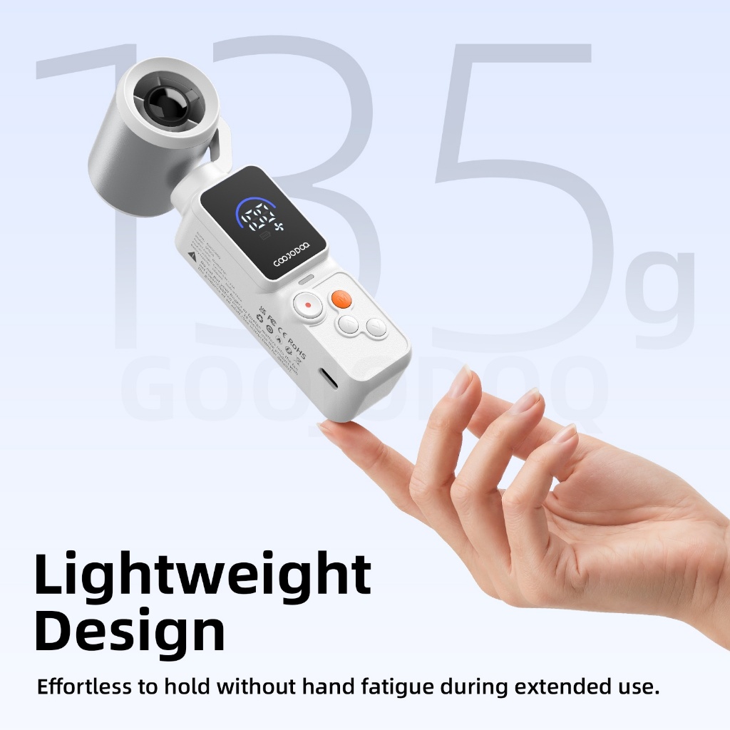 GOOJODOQ Quạt Mini GFS028 ,100 cài đặt tốc độ gió, 18000 vòng / phút, dung lượng 1800mAh, di động 135g.