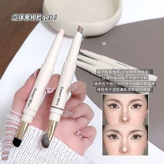 Sweet Mint Dual Ended Contour Stick với bàn chải tích hợp Highlight & Shade 3D Sculpting Matte tự nhiên, thân thiện với người mới bắt đầu NO.qingtoutiliangxiurongbi