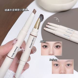 Sweet Mint Dual Ended Contour Stick với bàn chải tích hợp Highlight & Shade 3D Sculpting Matte tự nhiên, thân thiện với người mới bắt đầu NO.qingtoutiliangxiurongbi