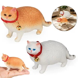 Mô phỏng rắn mèo béo mèo mèo màu cam mèo mô hình mèo có cổ chuông trang trí đồ chơi trang trí xe hơi