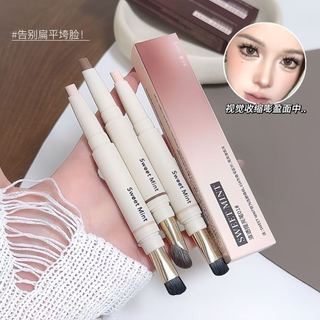 Sweet Mint Dual Ended Contour Stick với bàn chải tích hợp Highlight & Shade 3D Sculpting Matte tự nhiên, thân thiện với người mới bắt đầu NO.qingtoutiliangxiurongbi