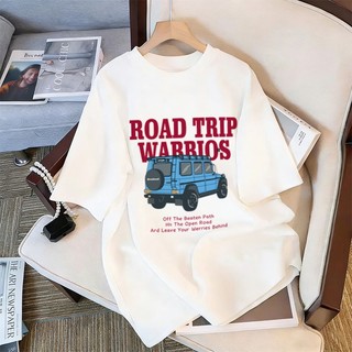 WASSUP 2026 Phong Cách Mới Nam Tay Ngắn Phong Cách Hàn Quốc Cổ Tròn Rời Vải Mềm Thiết Kế Tinh Tế In Họa Tiết Ô Tô