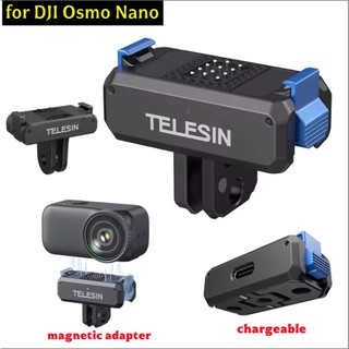 TELESIN Từ Tính Phát Hành Nhanh Sạc Adapter Gắn Cho DJI OSMO Nano Từ Tính Mạnh Khóa Kép Siêu Nhẹ Loại C Sạc Phụ Kiện Camera