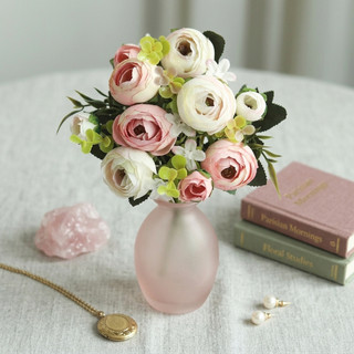 Hoa Ranunculus Trắng Nhân Tạo Thực Tế Sắp Xếp Hoa Giả Cho Đám Cưới Nhà Phòng Khách Văn Phòng Trang Trí Tối Giản