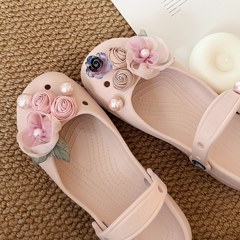 Phụ Nữ Bé Gái Tắc Sandal Giày DIY Quyến Rũ Phong Cách Thời Trang Hoa Hồng Mặt Dây Chuyền Nút Lỗ Giày Trang Trí Bộ Phụ Kiện Quà Tặng