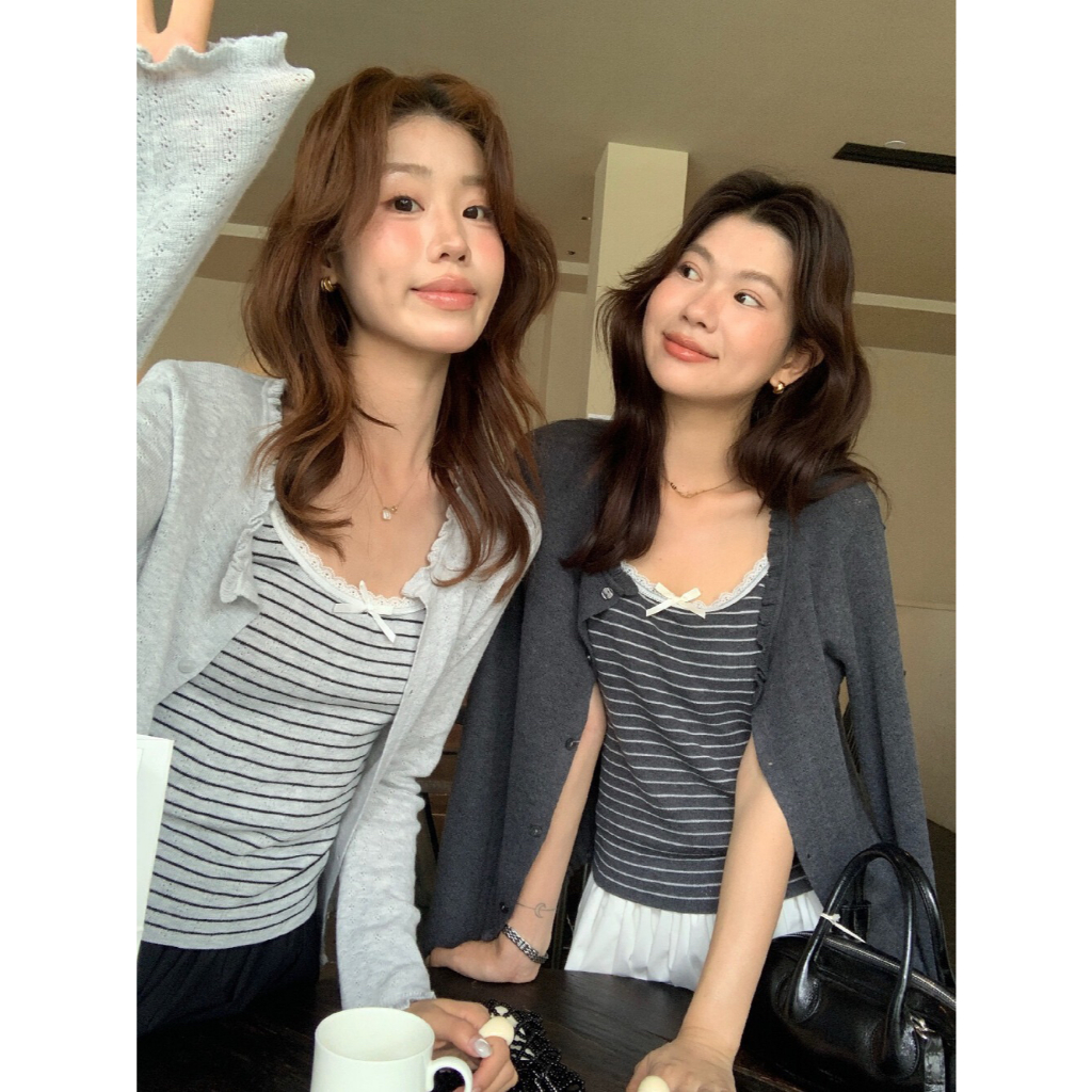Mùa hè mới dành cho nữ Áo len dệt kim màu trơn nhẹ nhàng dành cho nữ mặc áo len dài tay 260526