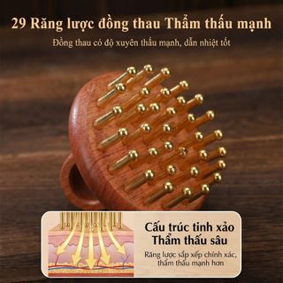 Đồng thau 29-Tooth Kinh Tuyến Massage Lược Gia Đình Nhào Bụng Với Tĩnh Mạch Túi Toàn Thân Đa Năng Merid