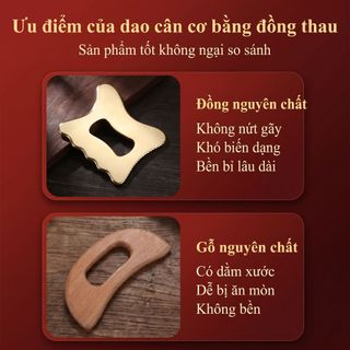 Dụng Cụ Cạo Bằng  Đồng mạ Mát Xa Cơ Bắp gua sha Công cụ massage truyền thống trung quốc