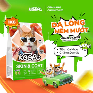 Thức ăn cho mèo Keepo K1 Gói 1KG, Omega 3 dưỡng da & lông, Tiêu hóa khỏe mạnh, Taurine chăm sóc mắt