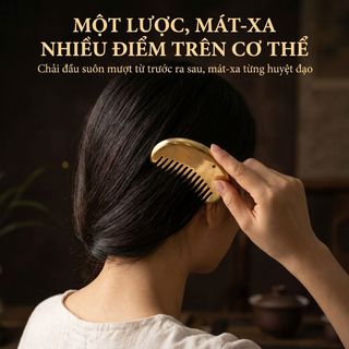 Lược cạo gió bằng đồng dùng cho gia đình, đầu, kinh lạc, massage, cạo ngực, máy massage kim loại chuyên dụng cho đầu