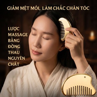 Lược cạo gió bằng đồng dùng cho gia đình, đầu, kinh lạc, massage, cạo ngực, máy massage kim loại chuyên dụng cho đầu