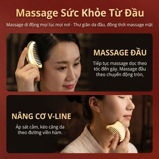 Lược cạo gió bằng đồng dùng cho gia đình, đầu, kinh lạc, massage, cạo ngực, máy massage kim loại chuyên dụng cho đầu