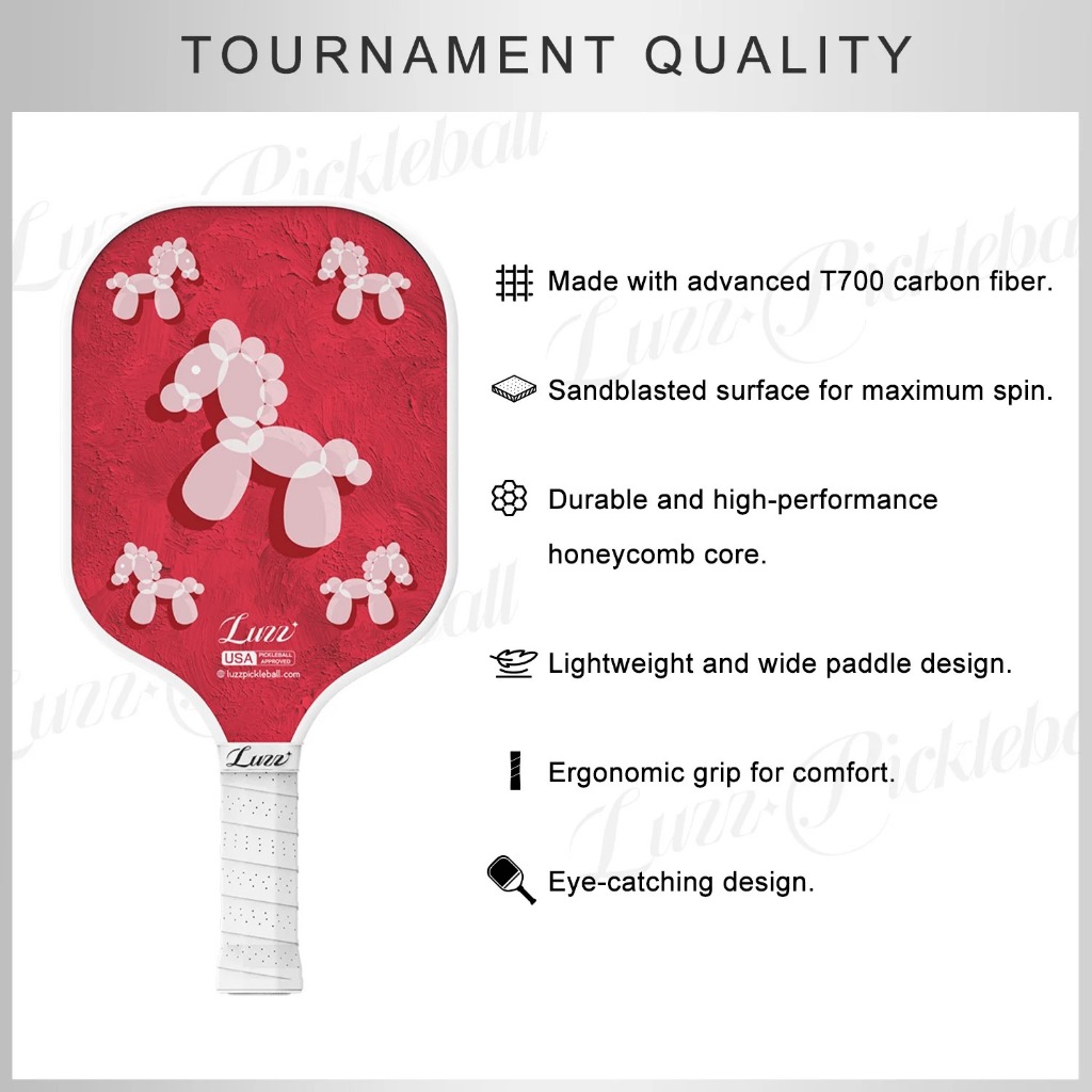 Luzz Pickleball Mái Chèo Bóng Fiesta Sợi Carbon 16mm Pickleball Mái Chèo T700 USAPA Phê Duyệt Pickleball Vợt Người Mới Bắt Đầu | BigBuy360 - bigbuy360.vn