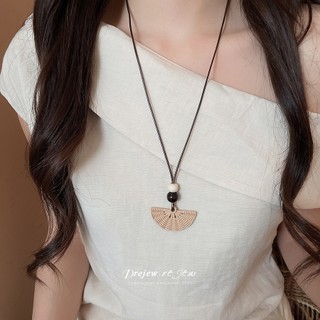 DREJEW bện đính cườm hoa sò vòng cổ dài bohemian phong cách dân tộc xương đòn chuỗi phụ kiện đa năng