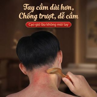 Đồng Nguyên Chất Tay Cầm Dài Gua Sha Thìa Hộ Gia Đình Massage Cạo Vai Cổ Lưng Toàn Thân Đa Năng