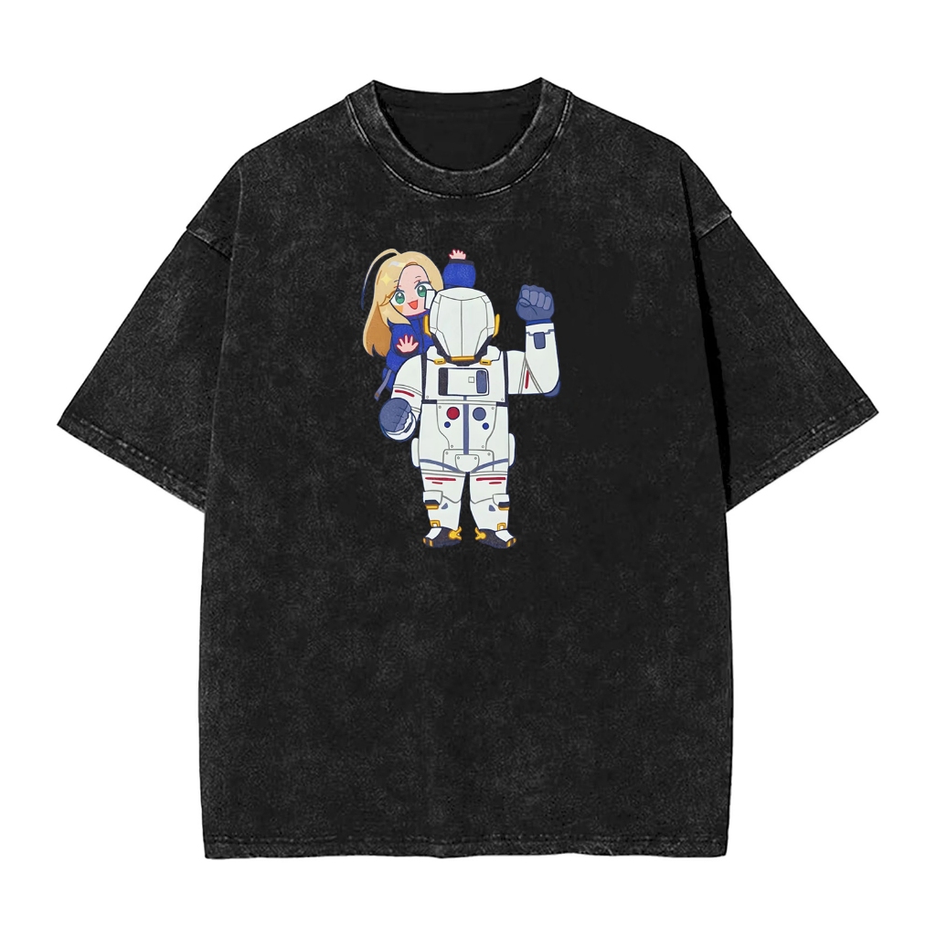Vintage Pragmata 2026 Chipi Fan Art Nam Cổ Tròn Cotton Giặt In Áo Thun Top