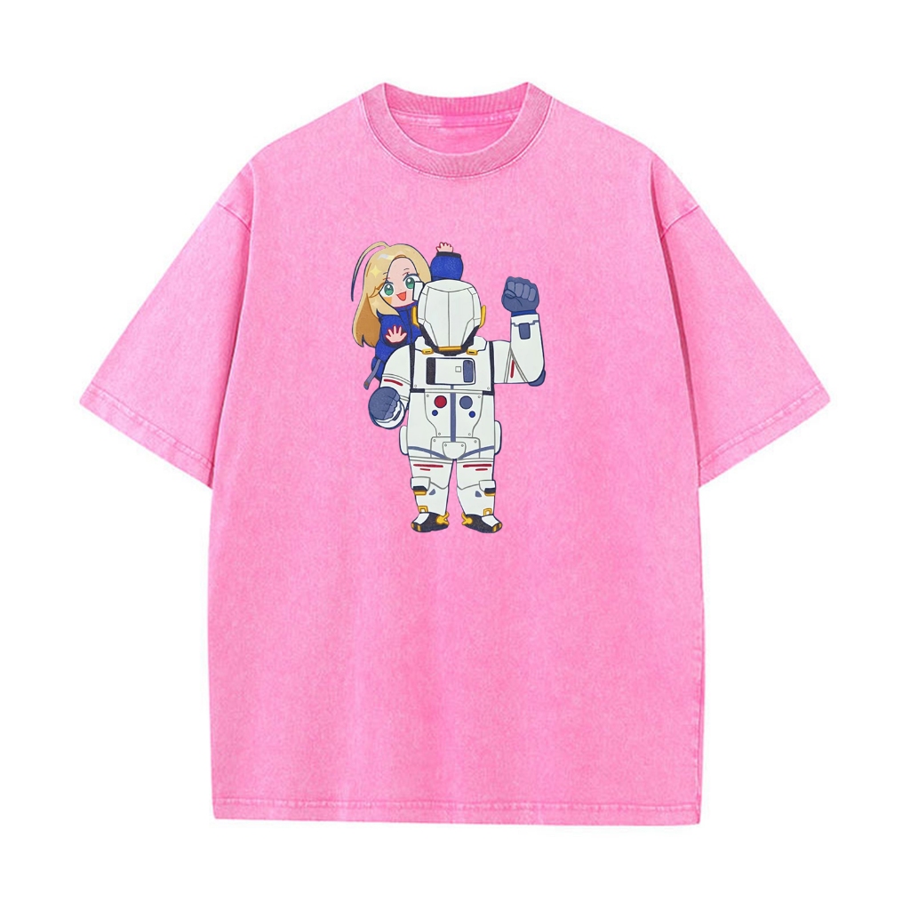 Vintage Pragmata 2026 Chipi Fan Art Nam Cổ Tròn Cotton Giặt In Áo Thun Top