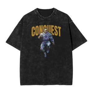 Invincible Conquest Invincible Chân dung đẫm máu bất bại Thời trang nam Áo thun Cotton in hình đường phố cổ điển
