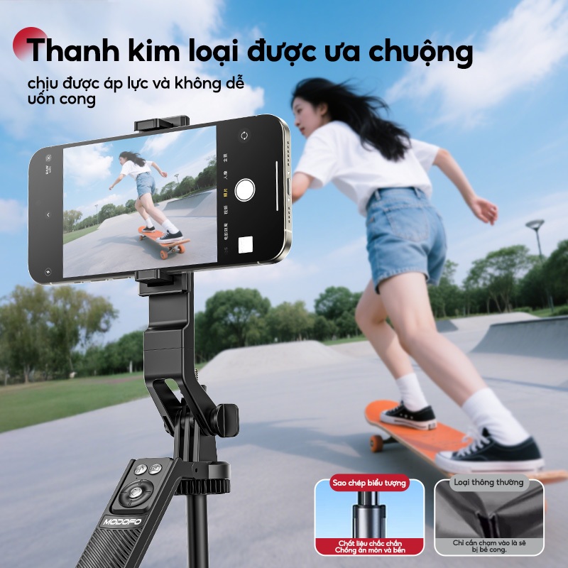 【Xoay 360°】SOARFLY Chân Máy Bluetooth Kèm Đèn LED Và Điều Khiển Từ Xa, Giá Đỡ Điện Thoại Có Thể Thu Gọn Cho Livestream, Vlog Và Du Lịch