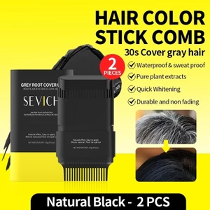 SEVICH 2in1 Sáp nhuộm tóc che bạc tức thì, lược chải đen tóc 15g