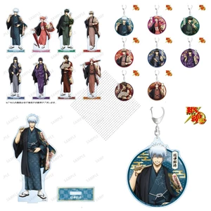 Chân đế móc khóa Acrylic hoa Gintama - Gintoki Kamui Kagura Hijikata Okita Takasugi Katsura