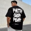 Áo thun nam cotton 220GSM oversize mùa hè phong cách Mỹ FAITH đa năng phối đồ