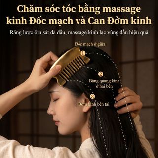 Tấm guasha bằng đồng thau nguyên chất, lược massage da đầu gia dụng đa năng, dụng cụ massage cơ thể
