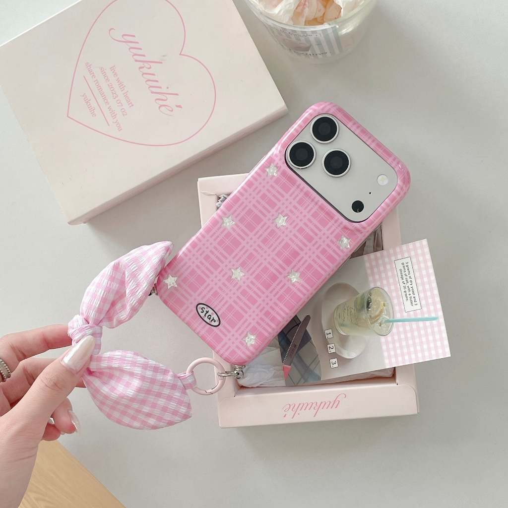 IPhone 17 Pro Max Checkerboard họa tiết ngôi sao TPU chất liệu IMD vỏ điện thoại