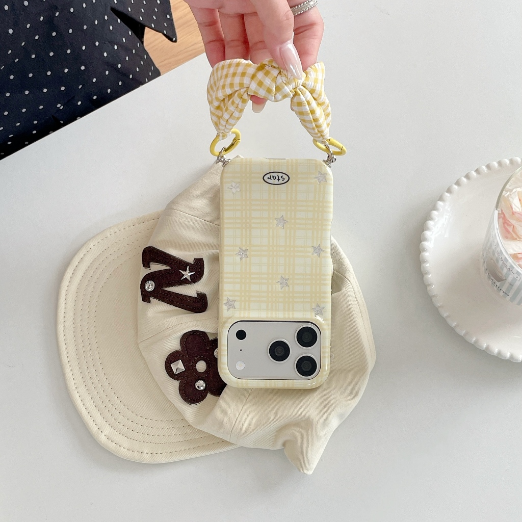 IPhone 17 Pro Max Checkerboard họa tiết ngôi sao TPU chất liệu IMD vỏ điện thoại