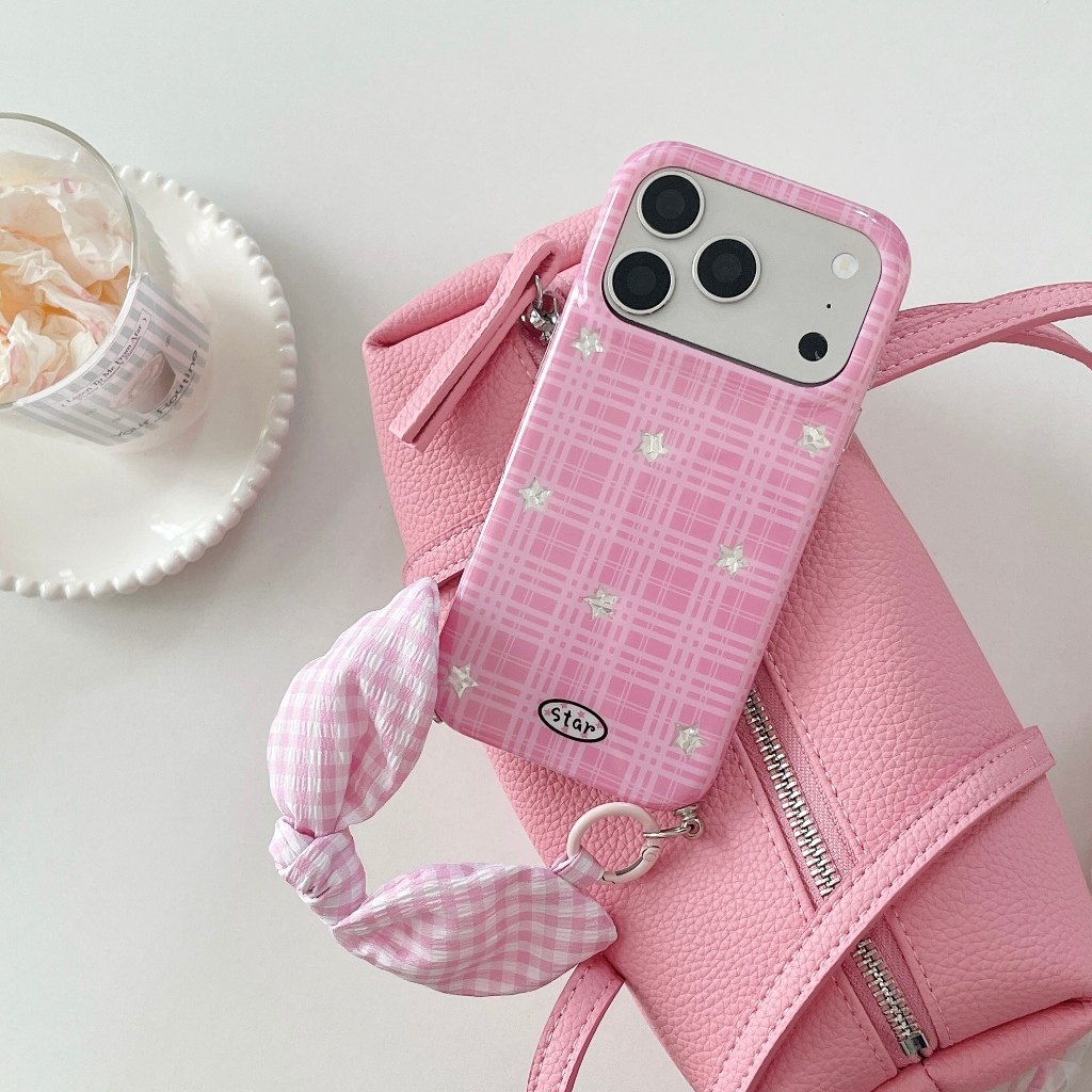 IPhone 17 Pro Max Checkerboard họa tiết ngôi sao TPU chất liệu IMD vỏ điện thoại