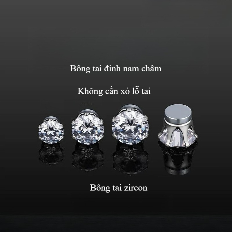 2026 Phong Cách Mới Không Xỏ Tai Zircon Kẹp Tai Từ Tính Phiên Bản Hàn Quốc Nhẹ Sang Trọng Không Xỏ Bông Tai