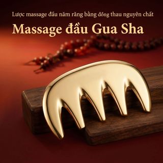 Tất Cả Đồng Tha Sha Ban Chính Hãng Nguyên Chất Đầu Đồng Thau Chuyên Dụng Cổ Da Đầu Massage Ngực Lược Kinh Tuyến