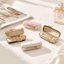 CASEGRACE Di Động Vòng Mini Hộp Trang Sức 5 Khe Cắm Giá Đỡ Nhẫn Du Lịch Da PU / Vải Thêu Hộp Đựng Trang Sức Nhỏ Có Khóa Thanh Lịch Đóng Cửa Cho Nhẫn Bông Tai Hộp Bông Tai