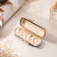 CASEGRACE Di Động Vòng Mini Hộp Trang Sức 5 Khe Cắm Giá Đỡ Nhẫn Du Lịch Da PU / Vải Thêu Hộp Đựng Trang Sức Nhỏ Có Khóa Thanh Lịch Đóng Cửa Cho Nhẫn Bông Tai Hộp Bông Tai