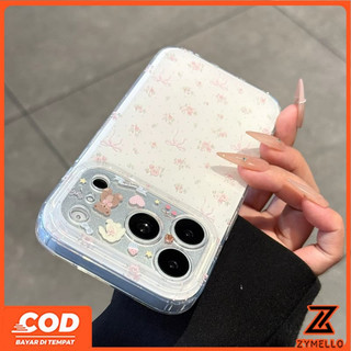 Thích hợp cho Honor X9C X7C X6D X8D X8C X7D X9D X6B X8B X6A X7A X7B X9B 200 SMART 400 SMART Đơn giản và tươi ruy băng lụa nghiền hoa chống sốc Vỏ điện thoại TPU