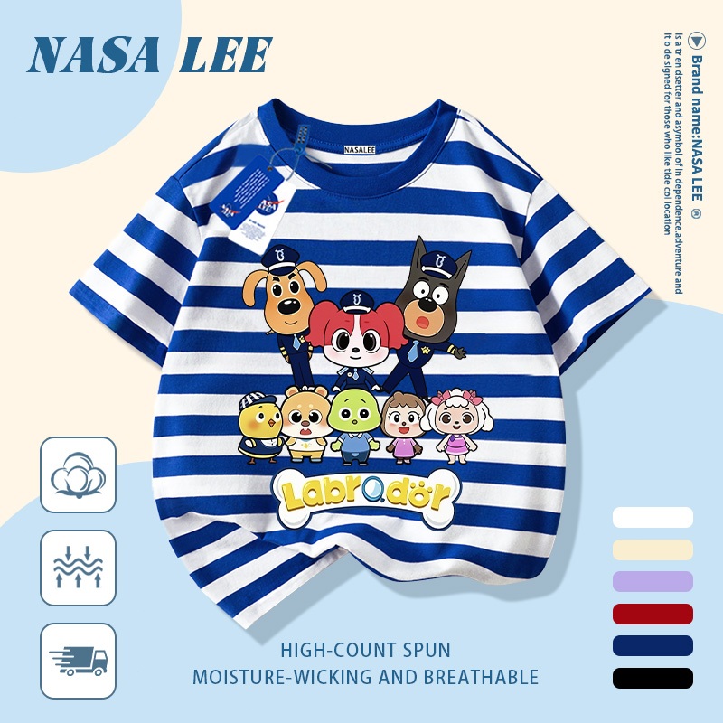 [Giao hàng trong ngày] Áo thun Cotton trắng nguyên chất thoáng khí cho trẻ em NASA Phim hoạt hình xu hướng động vật dễ thương In hình xu hướng 3-16 tuổi Bé trai bé gái tay ngắn thông thường