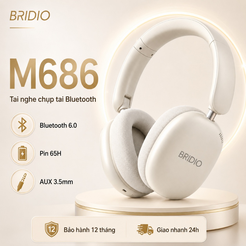 Tai Nghe Bridio M686 Bluetooth 6.0 ENC Chính Hãng, Chống Ồn Gọi Điện ...