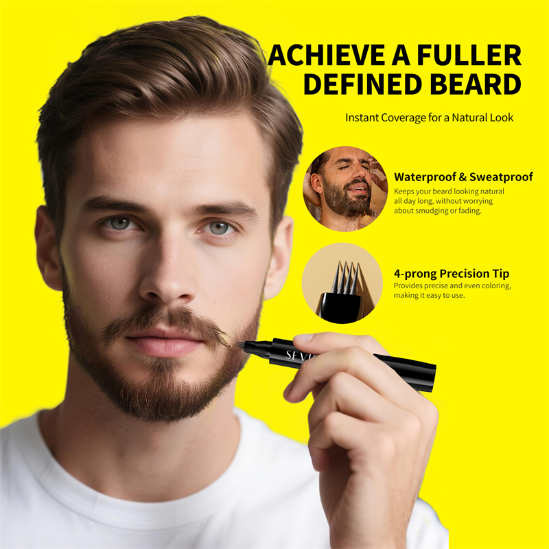 SEVICH Bút râu không thấm nước Beard Filler Pencil Giải pháp làm đầy râu tự nhiên tức thì Màu đen