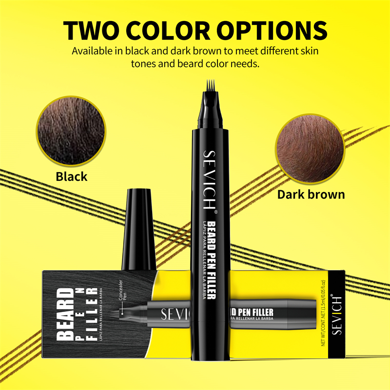 SEVICH Bút râu không thấm nước Beard Filler Pencil Giải pháp làm đầy râu tự nhiên tức thì Màu đen